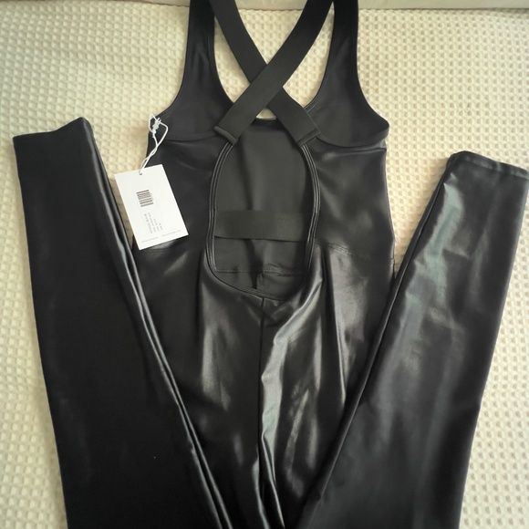 Liquid Leather Athletic Jumpsuit - Picture 4 of 6